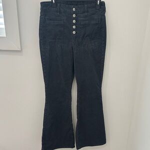 American Eagle, super high-rise flare, corduroy, black jeans size 8
